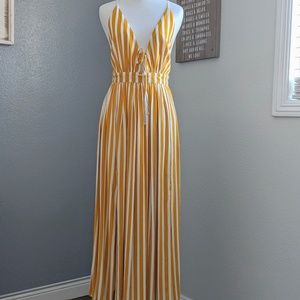 Dizzy Lizzy striped maxi dress with front slits